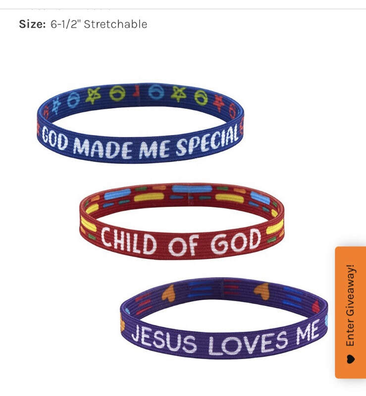Christian Religious Faith Message Band Bracelets Set Multicolor Unisex Children