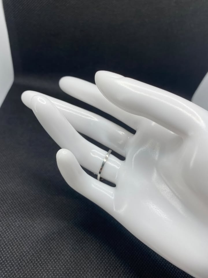 Customized Silver Initial Letter Ring Script Personalized Jewelry Women Size 7