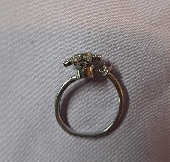 Silver Spinning Floral Design Adjustable Ring Jewelry