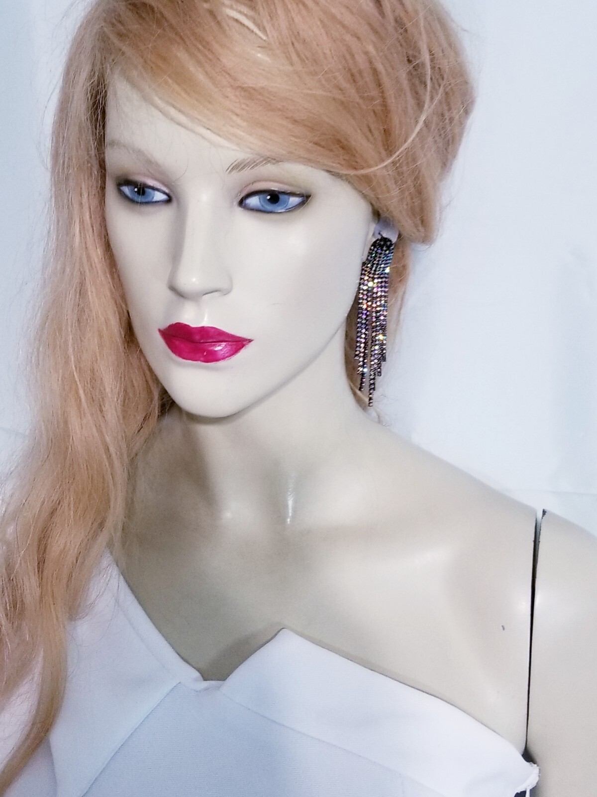 Chandelier Drop Dangle Earrings Rhinestone Crystal 3.6 inch AB Iridescent