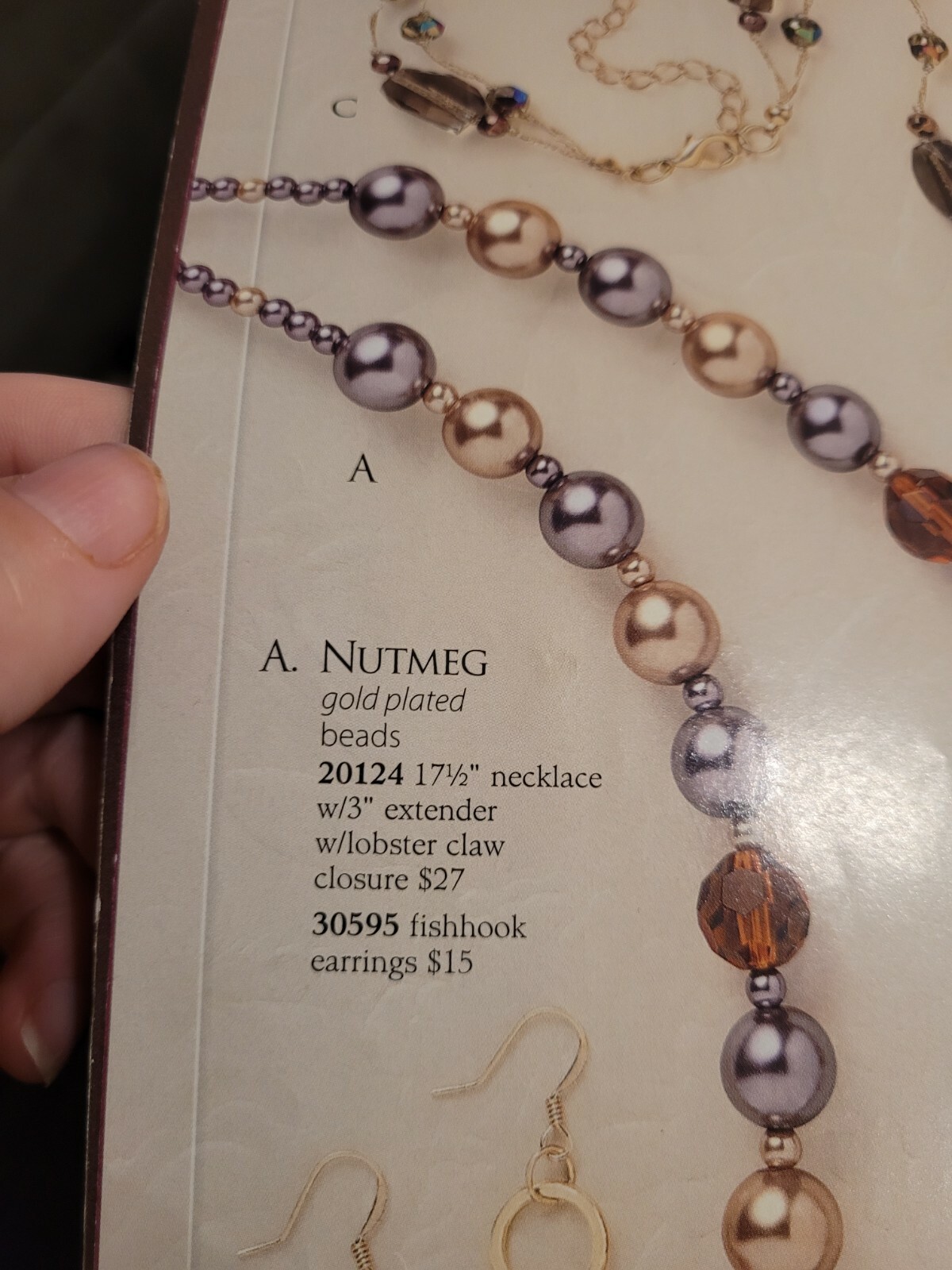 New Premier Designs Jewelry NUTMEG 17.5″-20.5″ Gold Plated Beaded Necklace