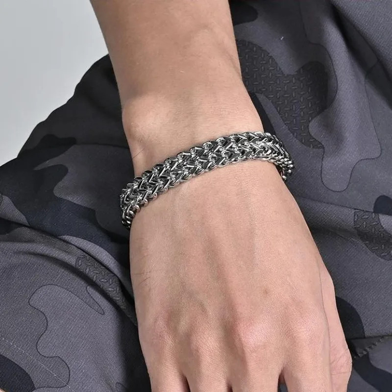 Bracelet for Men Jewelry 10MM Stainless Steel Hidden Locks Hand 19/21/23CM Size