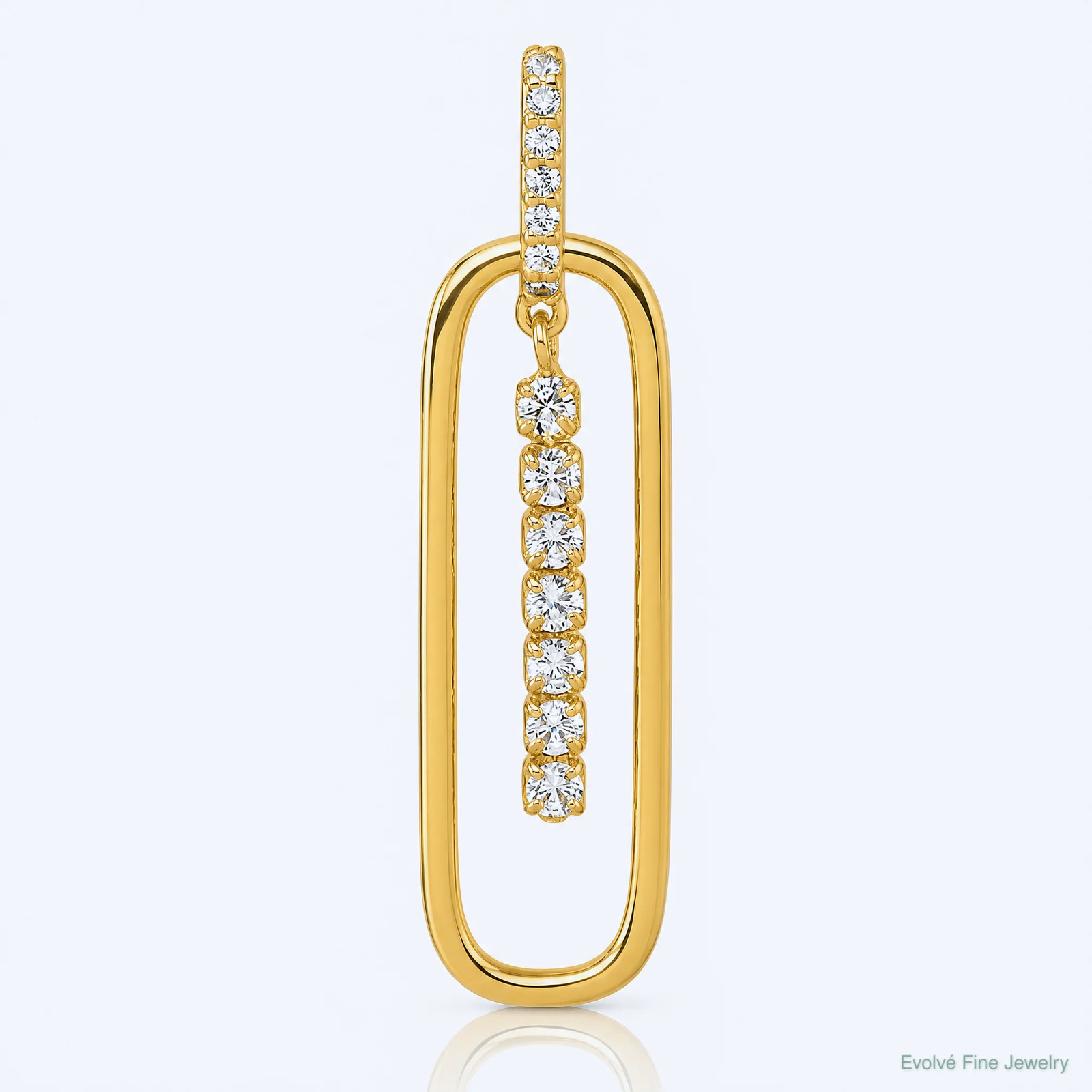 Sterling Silver Gold-Tone White CZ Dangle Pendant