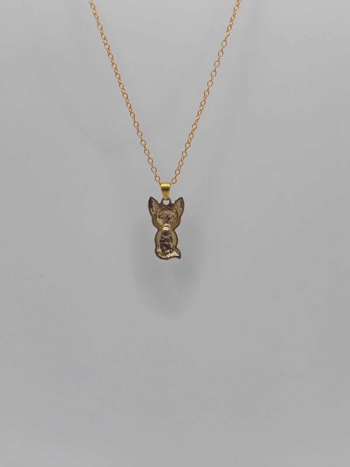 Sparkling Fox Rhinestone Pendant Necklace Golden Toned Wildlife Gift New