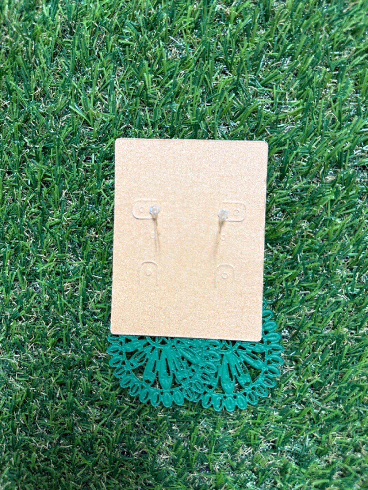Plunder Teal Filigree Statement Drop Earrings Boho Dangle New With Tags