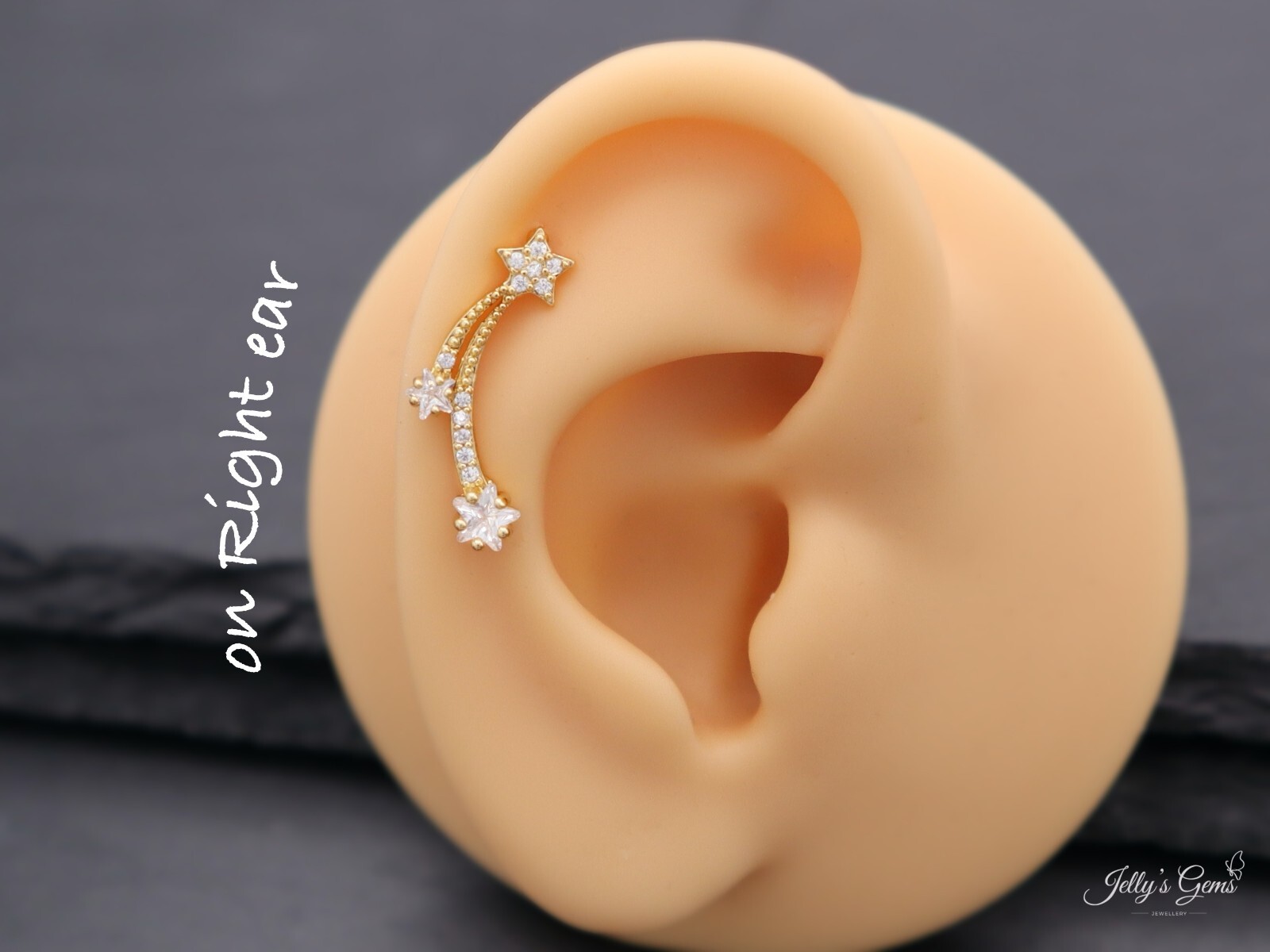 Fallin Star Crawler Gold Silver Cartilage Helix Lobe Tragus Conch Earring Her UK
