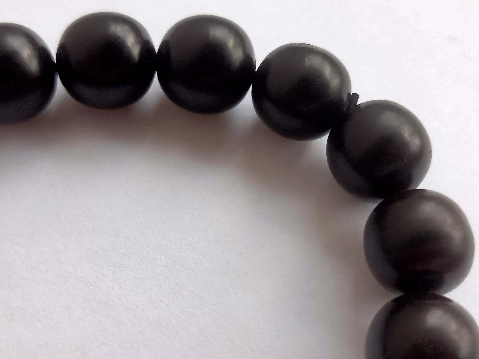 No Treatment Black Akar Bahar 12mm Natural Beads Bracelet