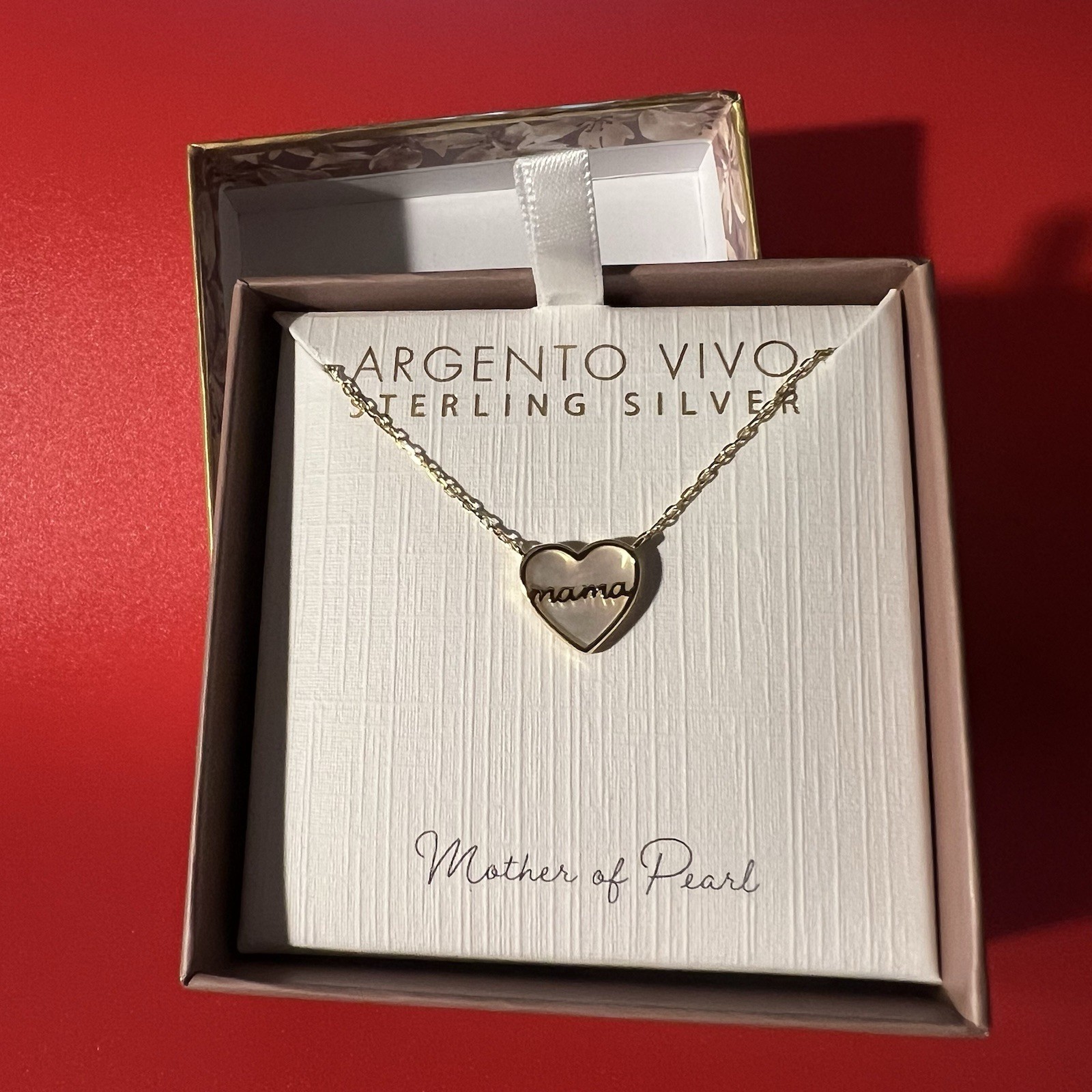 Argento Vivo Necklace Sterling Silver Pendant Mama New Color Gold