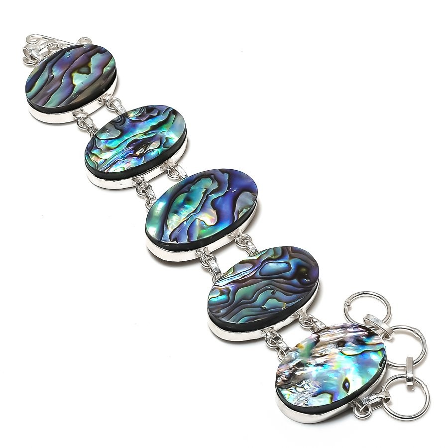 Abalone Shell Oval Shape Gemstone Jewelry Handmade Fashion Bracelet 8″ SR 1578