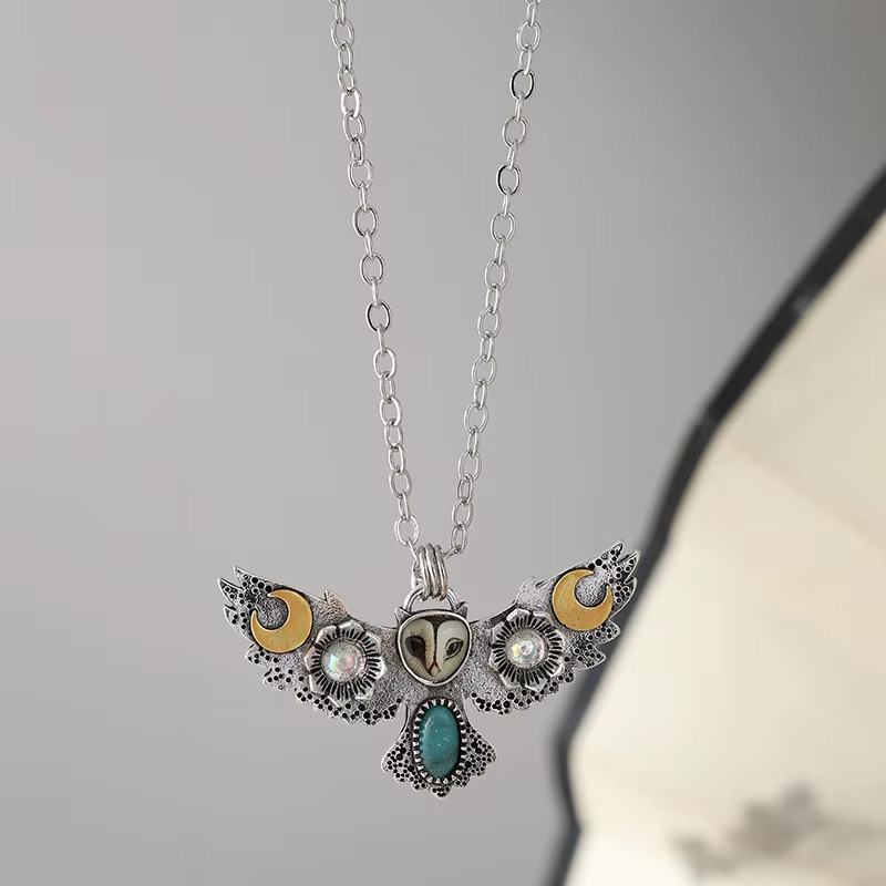 Vintage Owl Pendant Necklace Cute Animal Boho Jewelry Women Party Vacation Gift