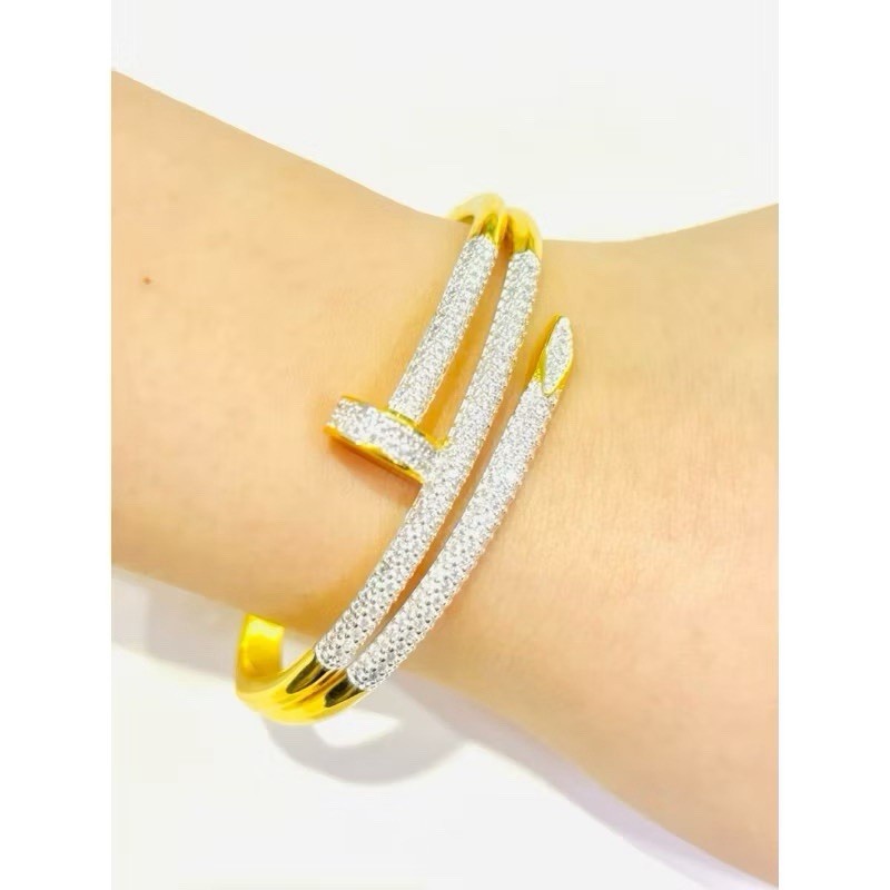 18K 22K 23K 24K THAI BAHT YELLOW GOLD JEWELRY BANGLE BRACELET diameter 5.5 cm