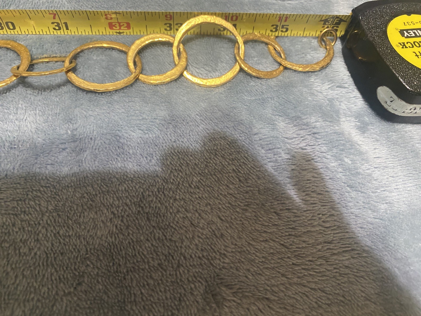 Kenneth Lane Gold-Plated Hammered Link Circle Necklace-38 inches