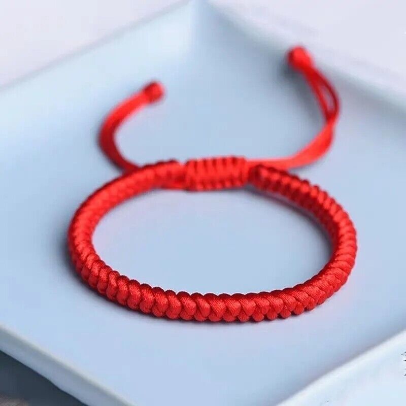 4× Tibetan Lucky Red String Bracelet Protection Men Women Lucky Rope 2 Kind USA