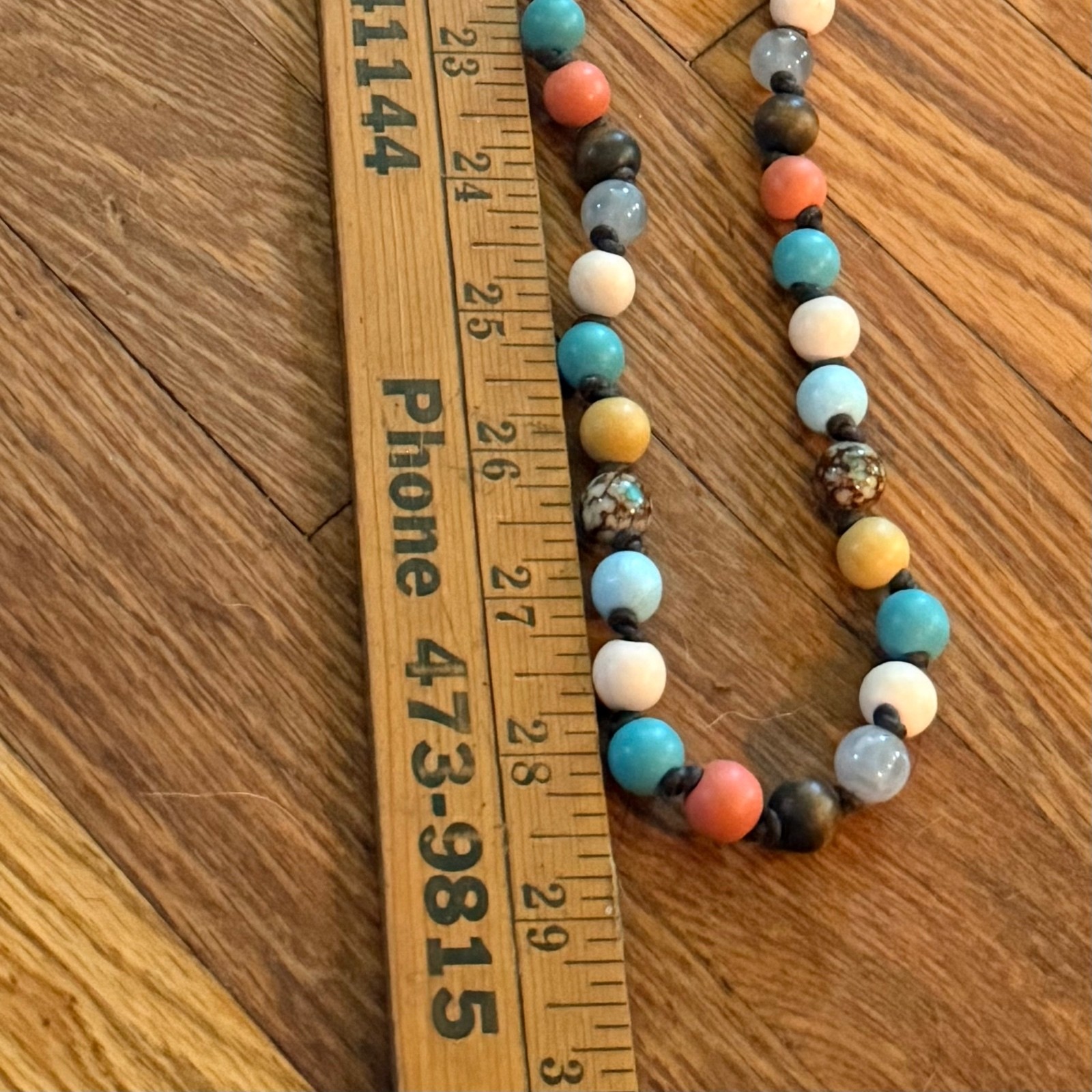 NIB Plunder Multicolor Beaded Necklace with Mixed Material Round Beads