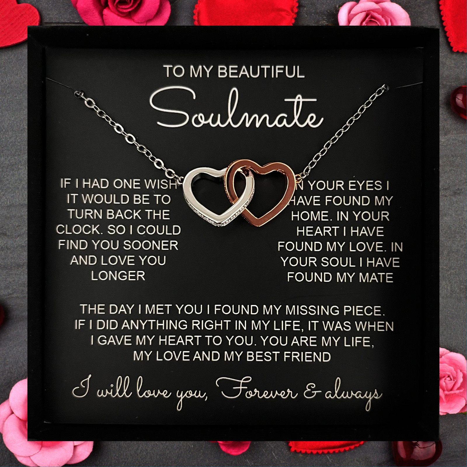 To My Soulmate Necklace Christmas Gift for Wife/Girlfriend/Fiancée Gifts for Her