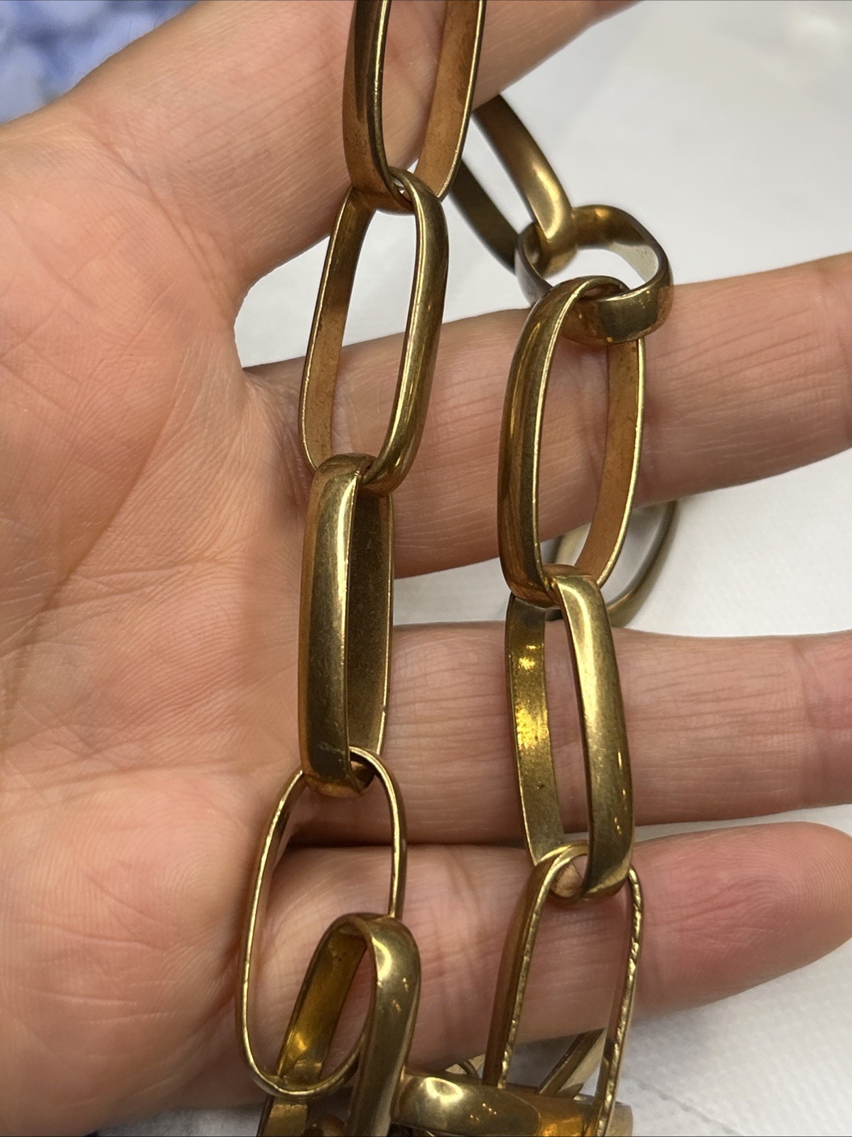 New 14k Gold Plated Plaque Necklace Size Medium
