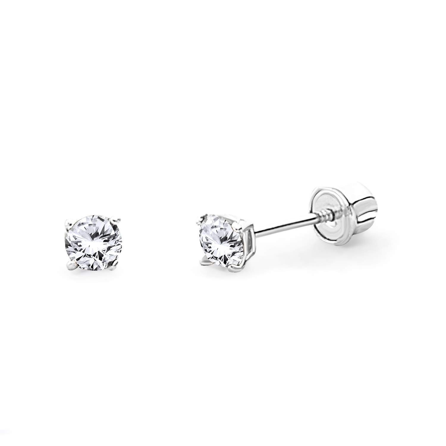 14k REAL Yellow/White Gold 2mm, 3mm, 4mm, 5mm, 6mm, 7mm, 8mm Round Solitaire …