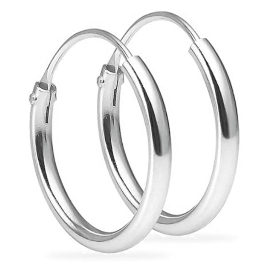 Gorgeous Hoop Earrings One Pair 12mm Sterling Silver 925 Nose Lip Ear Piercing