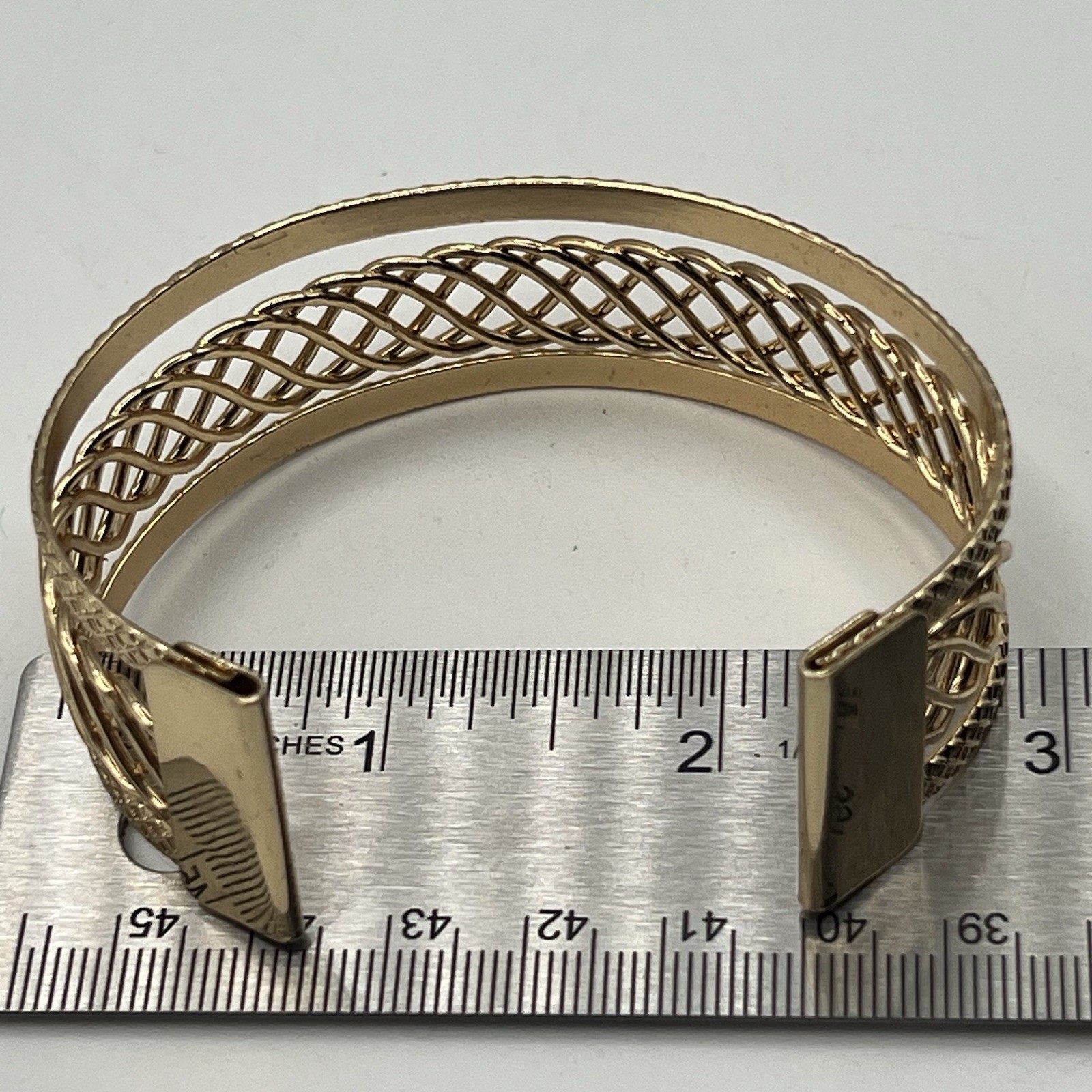 Wide Cuff Bracelet Lot Gold Tone Mesh Copper Openwork Statement Trio Bold Chunky