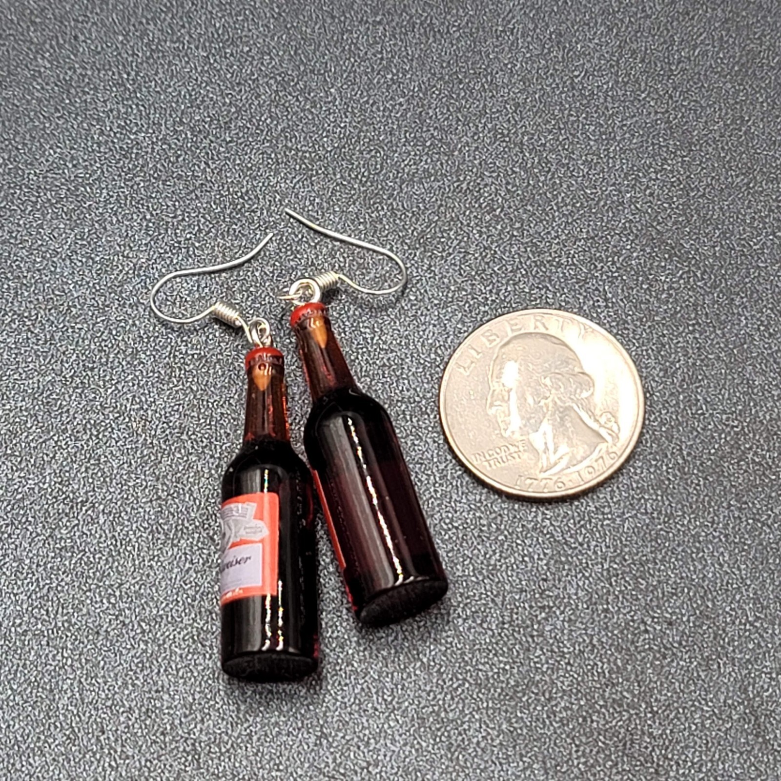 Budweiser Beer Bottle Pierced Earrings 1 5/8″ NEW