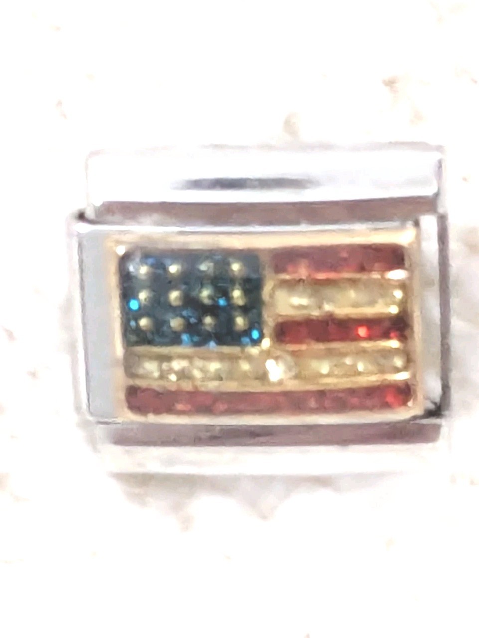 Authentic Inigma American USA Flag Italian Charm 9mm Classic Link G89