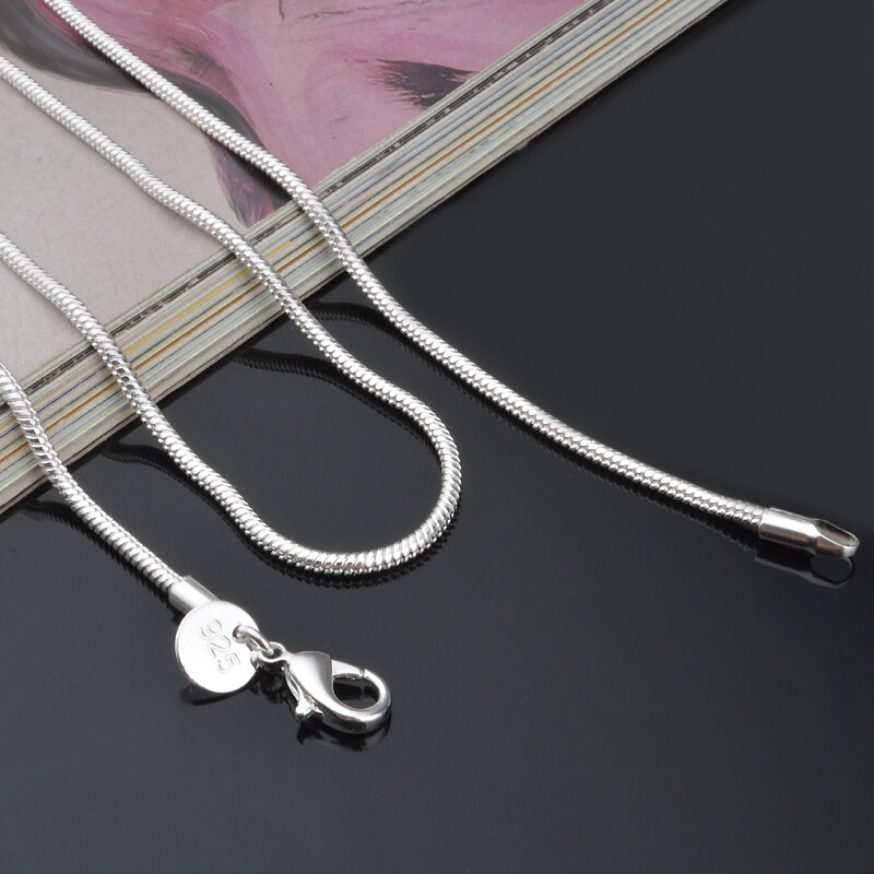 Wholesale 10pcs 925 Sterling Silver Plated 2mm Snake Chain Necklace 16″-24″