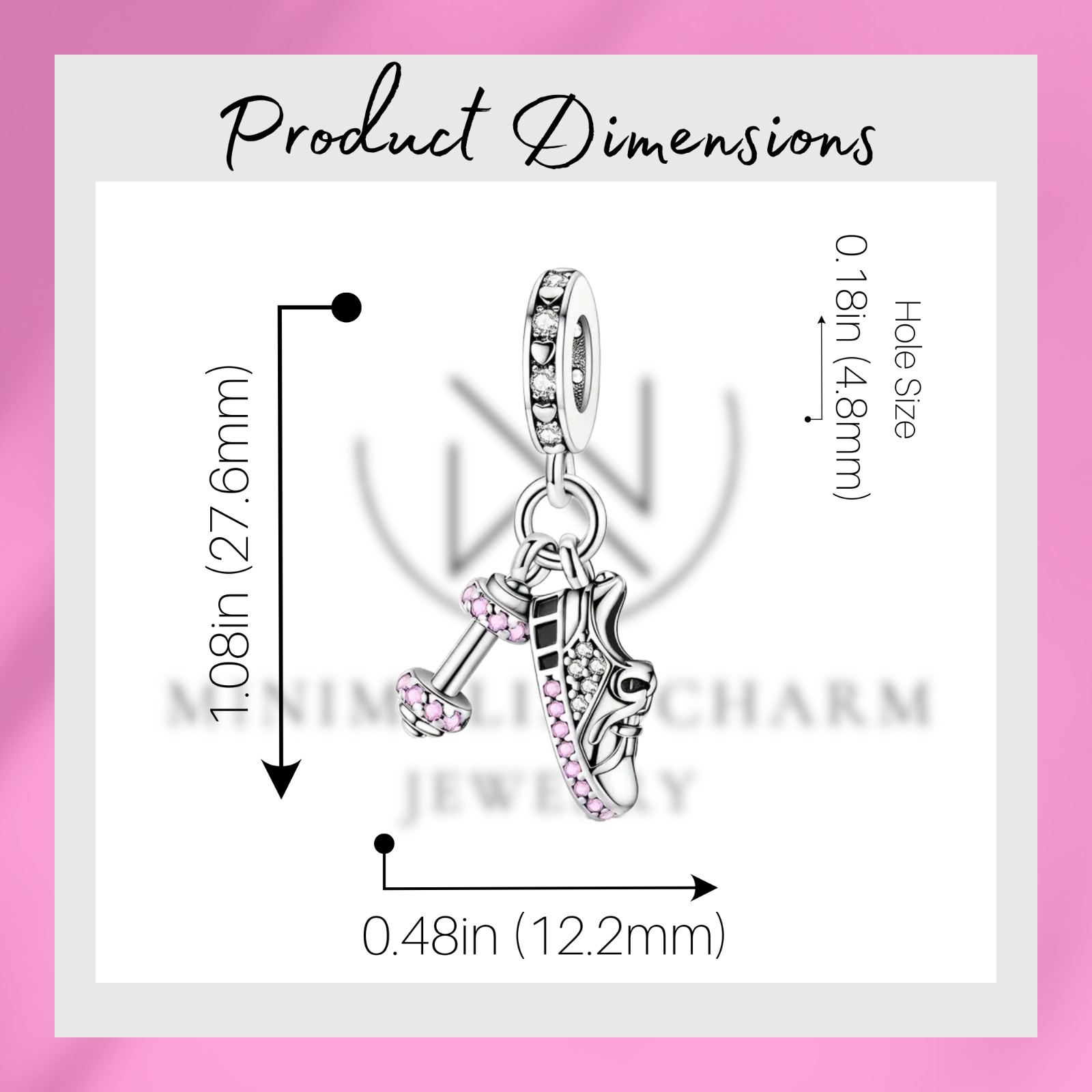 Dumbbell & Sneaker Charm, Fitness Charm, Fit Girl Charm, Sport Charm,