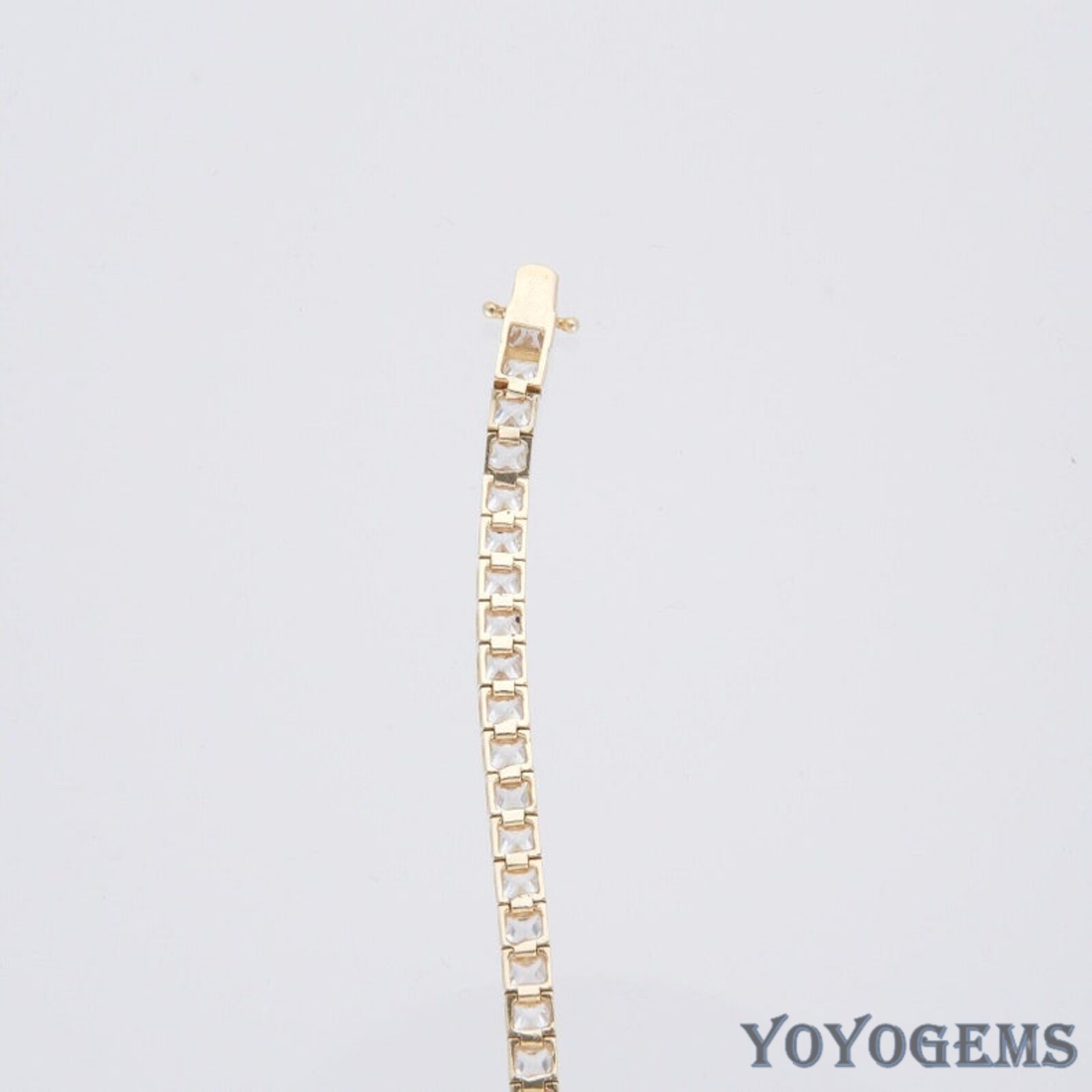 7′ Inch Long Tennis Wedding Bracelet 6 Carat Princess Cut Solid 14K Yellow Gold