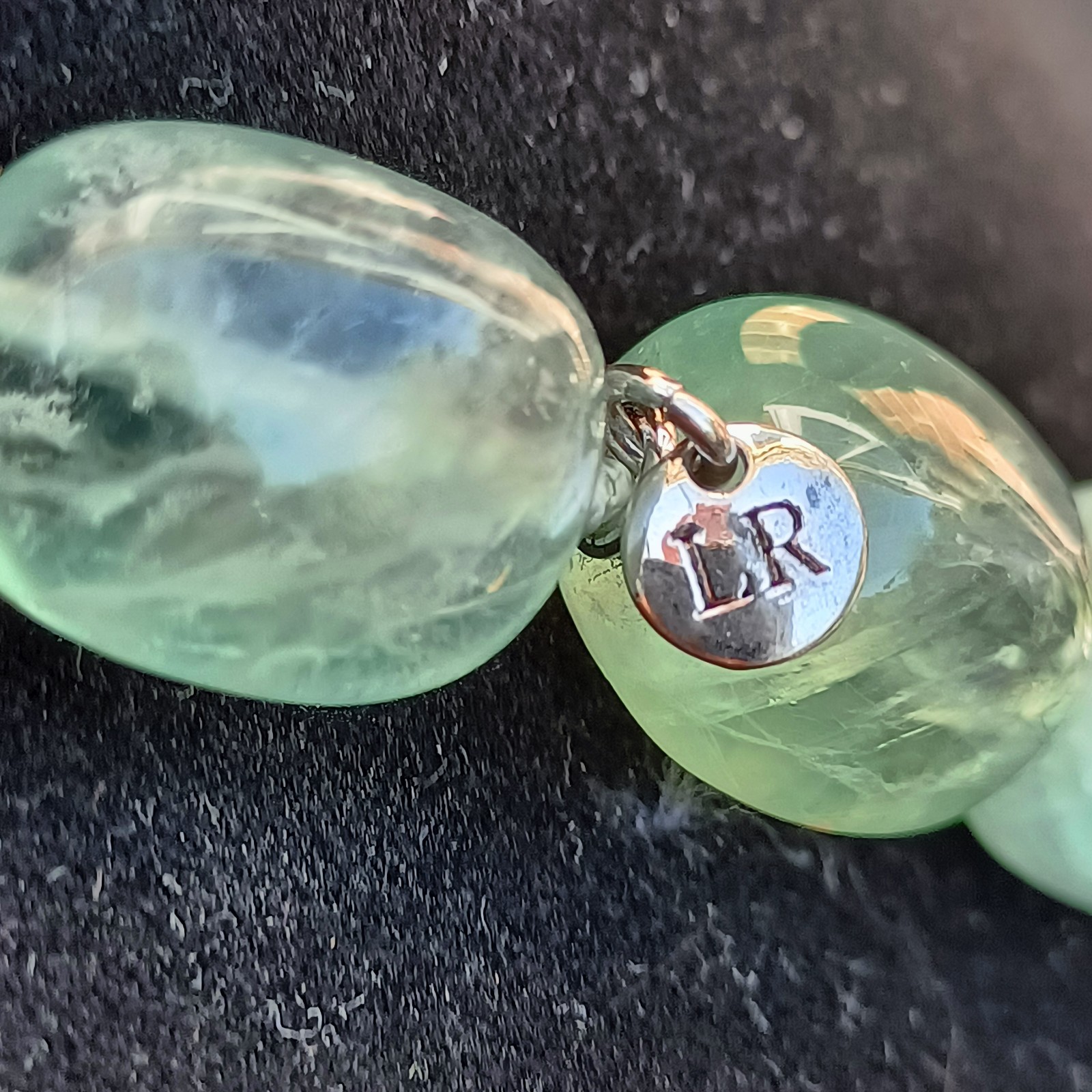 Lola Rose Green Fluorite Gemstone Beaded Necklace Hand Knotted Adjustable