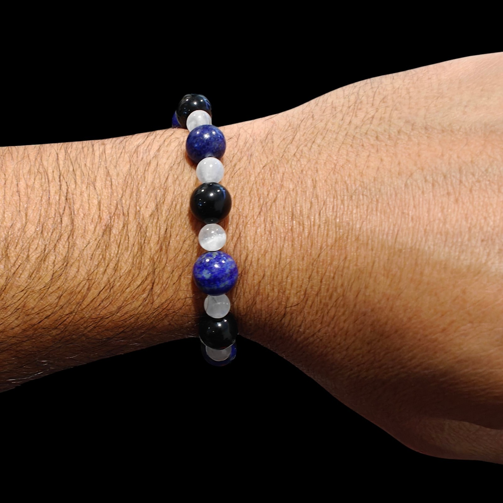 Lapis Lazuli, SELENITE, Black Tourmaline Bracelet Unisex Natural Stones