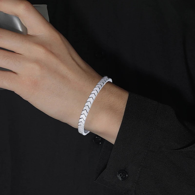 Hematite Bracelet 6.5″ – 8.5″ Natural Black Adjustable Healing Men Women Reiki