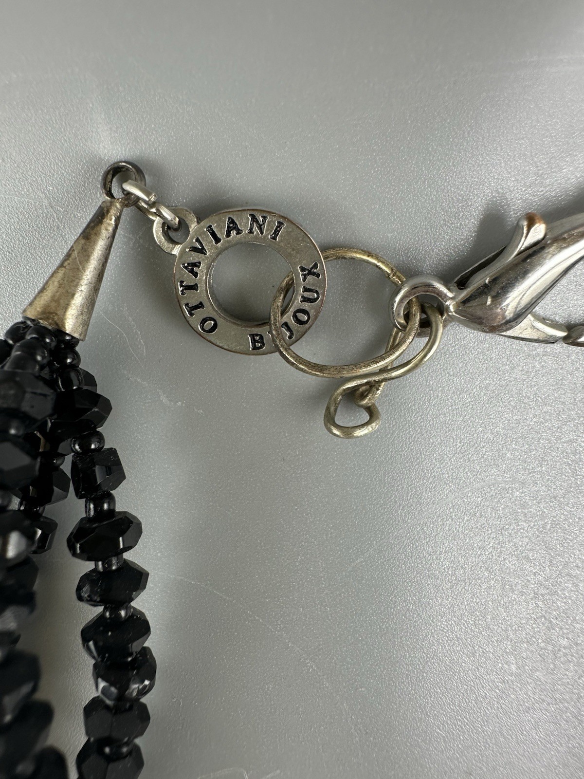 Ottaviani Bijoux Black Beaded Choker Necklace – Damaged