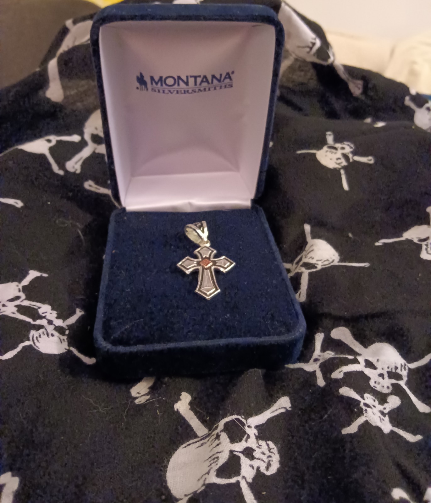 Montana Silversmiths Antique Copper Diamond Cross Necklace NC1161 NWT
