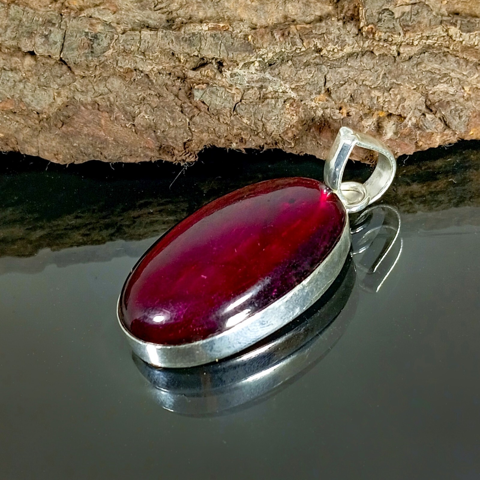 Red Fire Labradorite Gemstone Pendant 925 Sterling Silver Jewelry Pendant