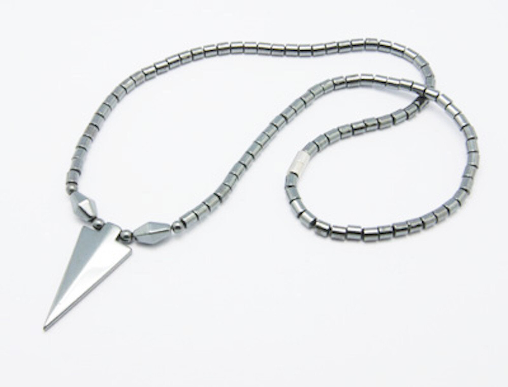 Non-Magnetic Hematite Pendant Necklace Turnbuckle Pendulum Gray 20.2″ P117