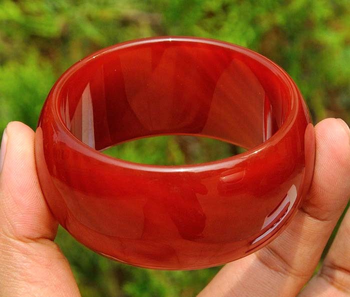 57.5mm-58mm Carnelian / Red Agate Wide Bangle Chunky Bracelet Jewelry
