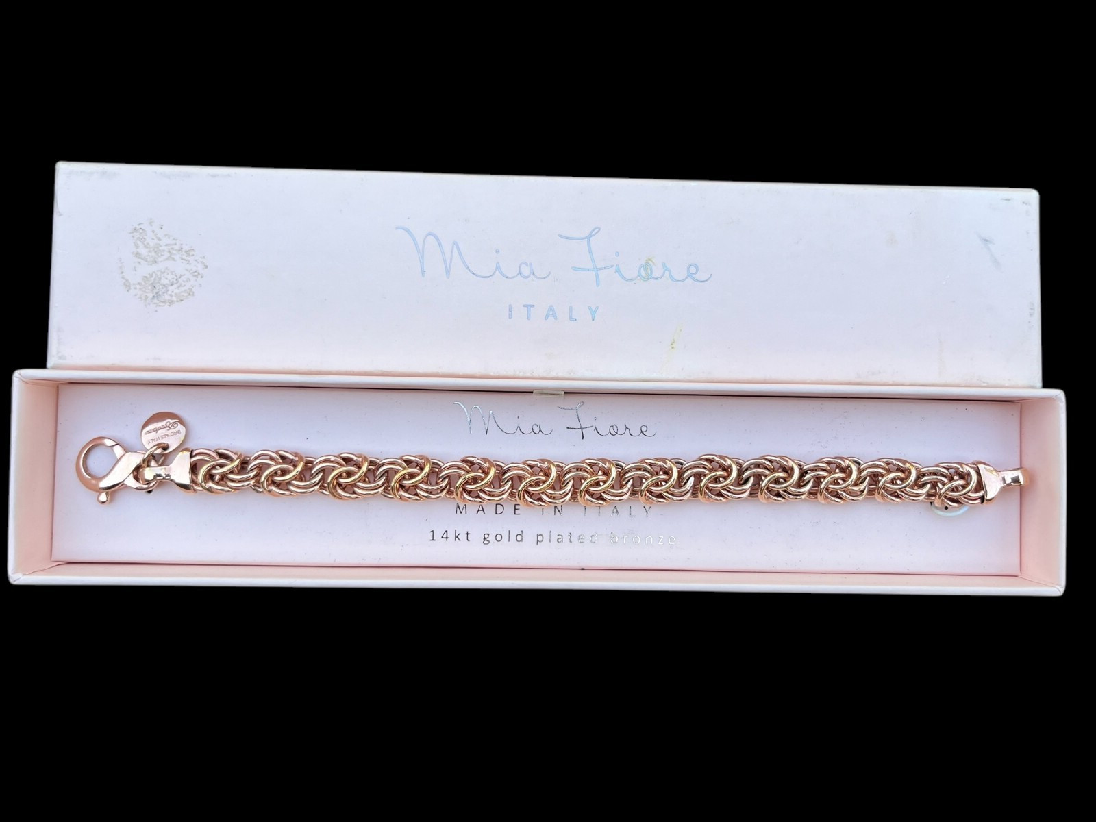 Mia Fiore Bracelet Byzantine Italy 14KT Gold Plated Bronze