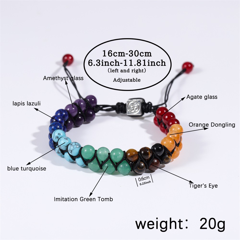 7 Chakra Bead Crystal Gemstone Bracelet Anxiety Stone Healing Reiki Yoga Life
