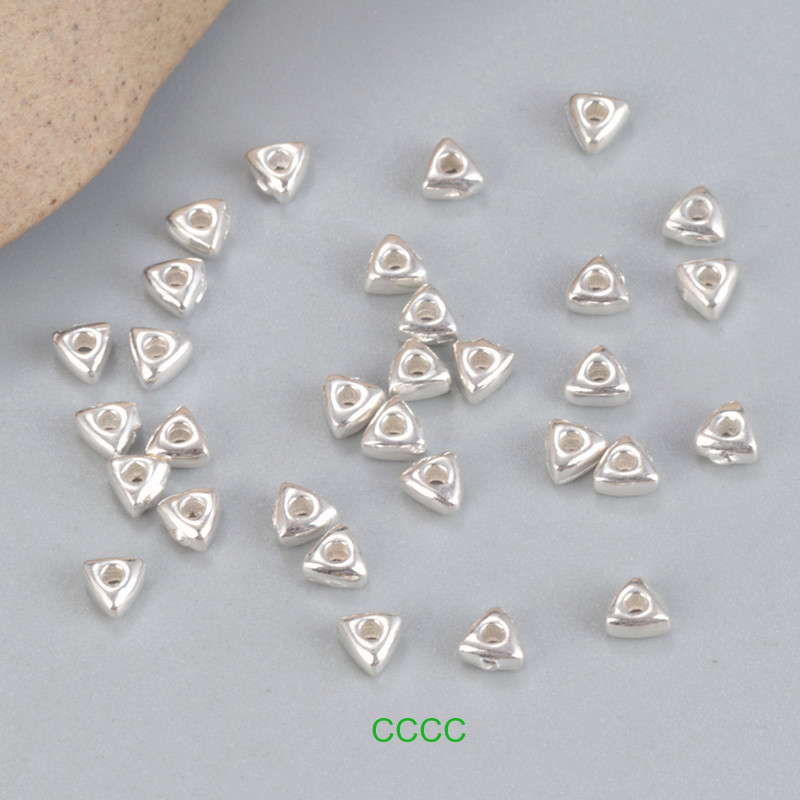 S925 Sterling Silver Triangle Beads Irregular Silver Fragments DIY Handmade