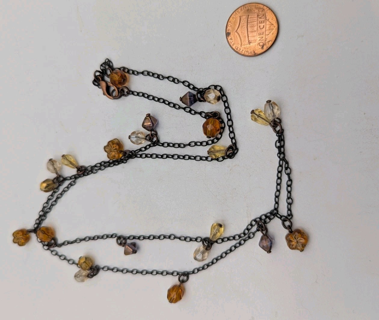 Handmade 27 Inch Beaded Necklace Earth Tones