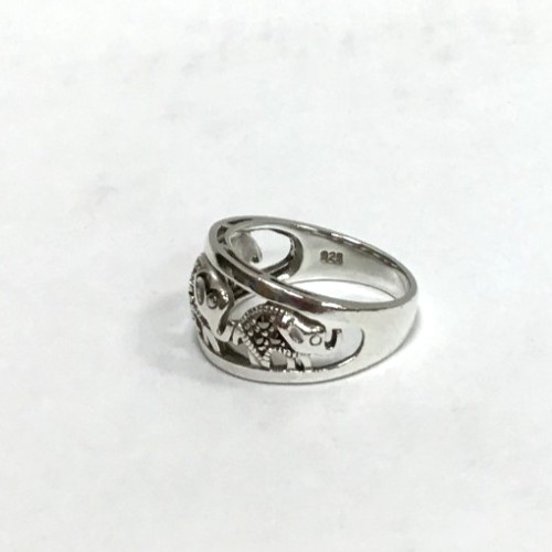 (MA3) Ladies 925 Sterling Silver 5.6 Grams Elephant Dome Ring – Size 8.75