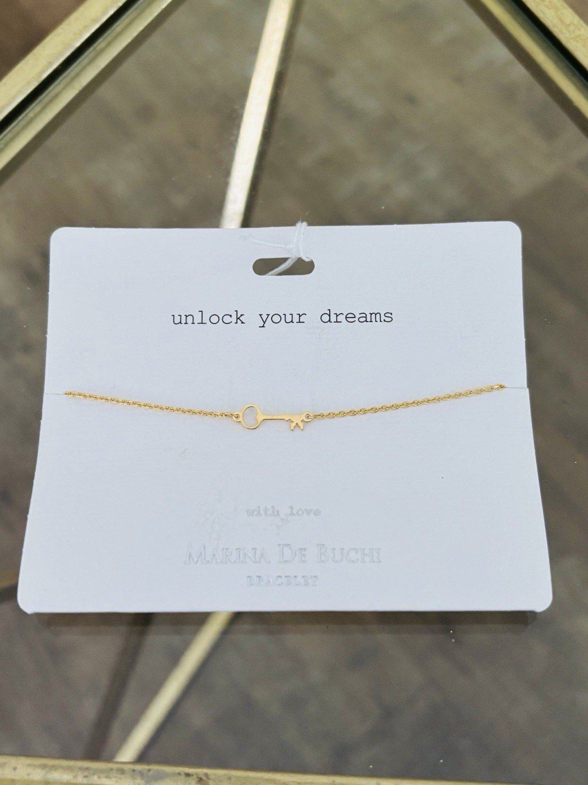NWT marina de buchi gold key bracelet gold plated