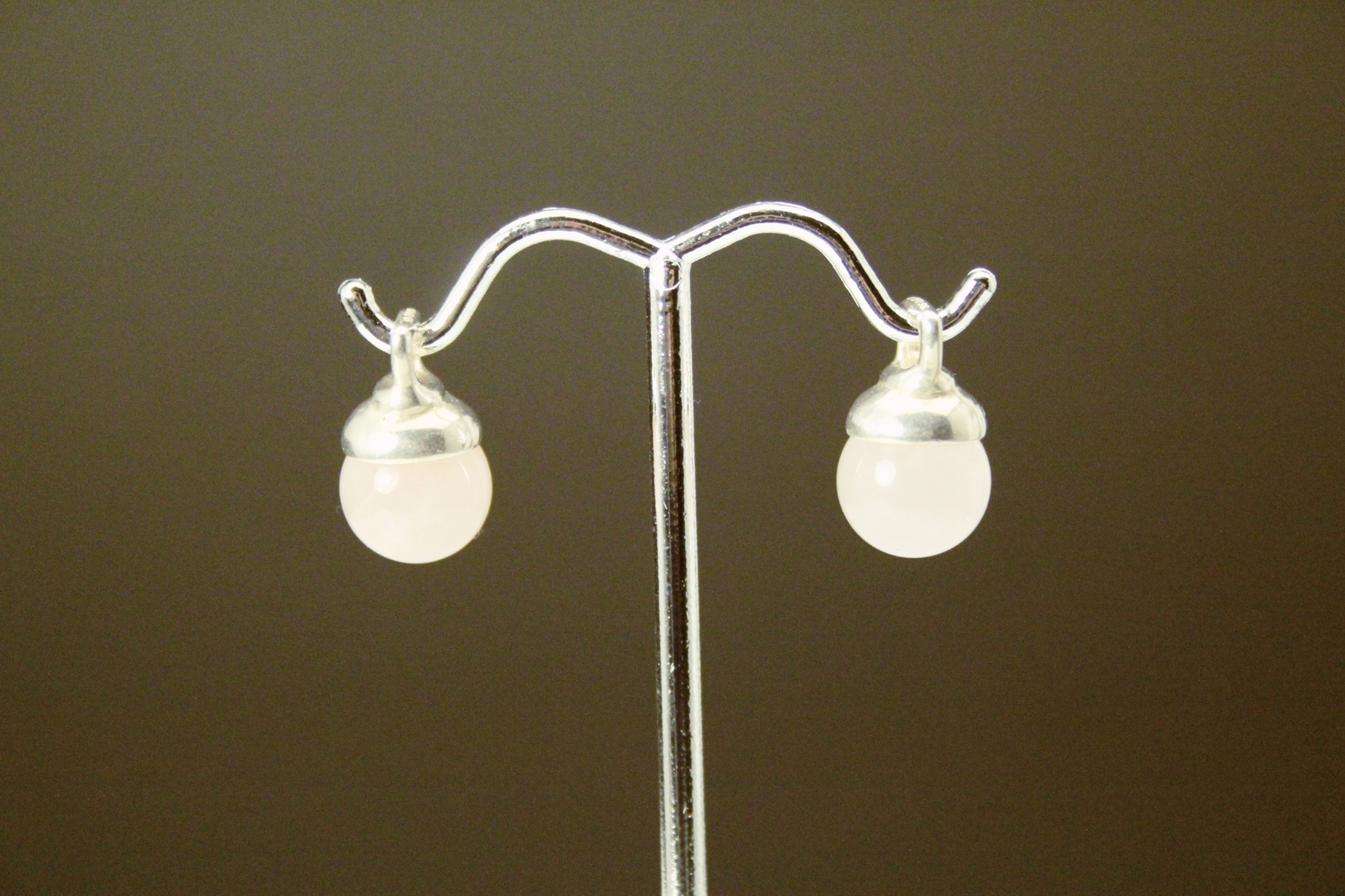 Light Pink Quartz Round 925 Sterling Silver Earring Jackets 5.8 grams (EAR5694)