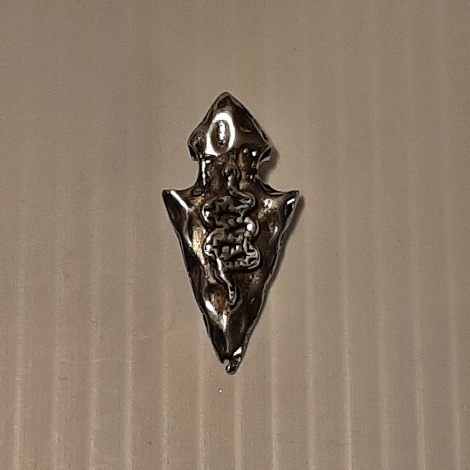 ARROWHEAD / SNAKE Pewter Pendant Charm / ROPE NECKLACE WITH COLOR BEADS