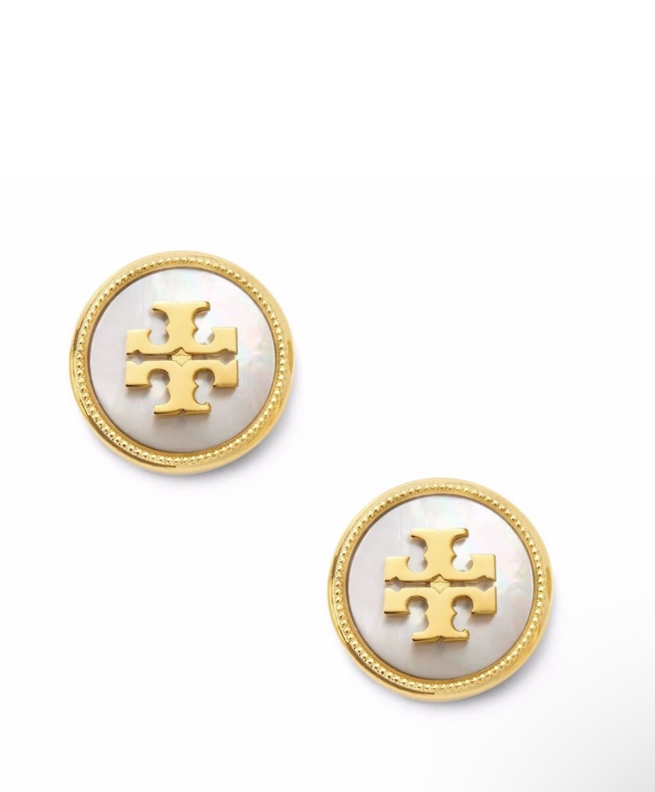 Tory Burch Semi Precious Logo Stud Earrings Style 33456 New large gift sexy