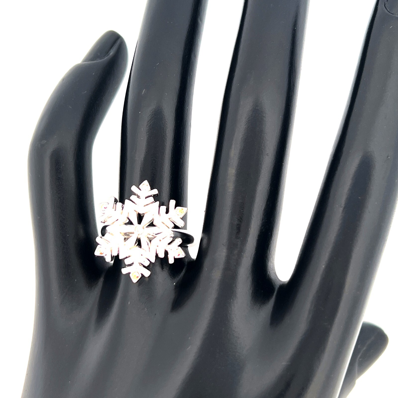 Rhodium Plated Snowflake Ring Ari D Norman
