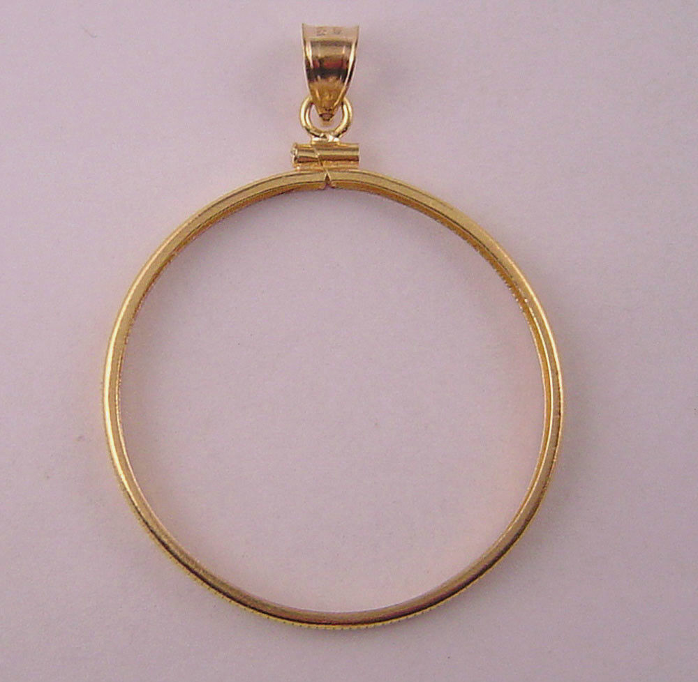 Coin Bezel for 1 Ounce Silver Krugerrand 14K Gold Filled Bezel Soldered Bail
