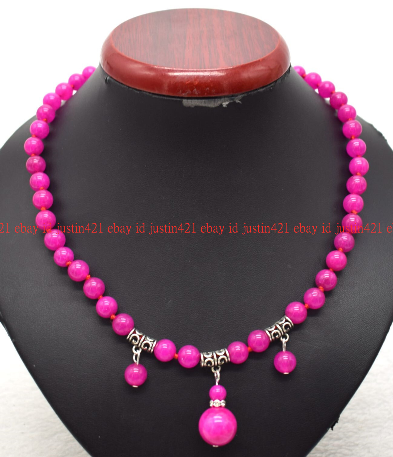 Pretty 8mm Natural Pink Sugilite Round Gemstone Beads Pendant Necklace 16-26″ AA