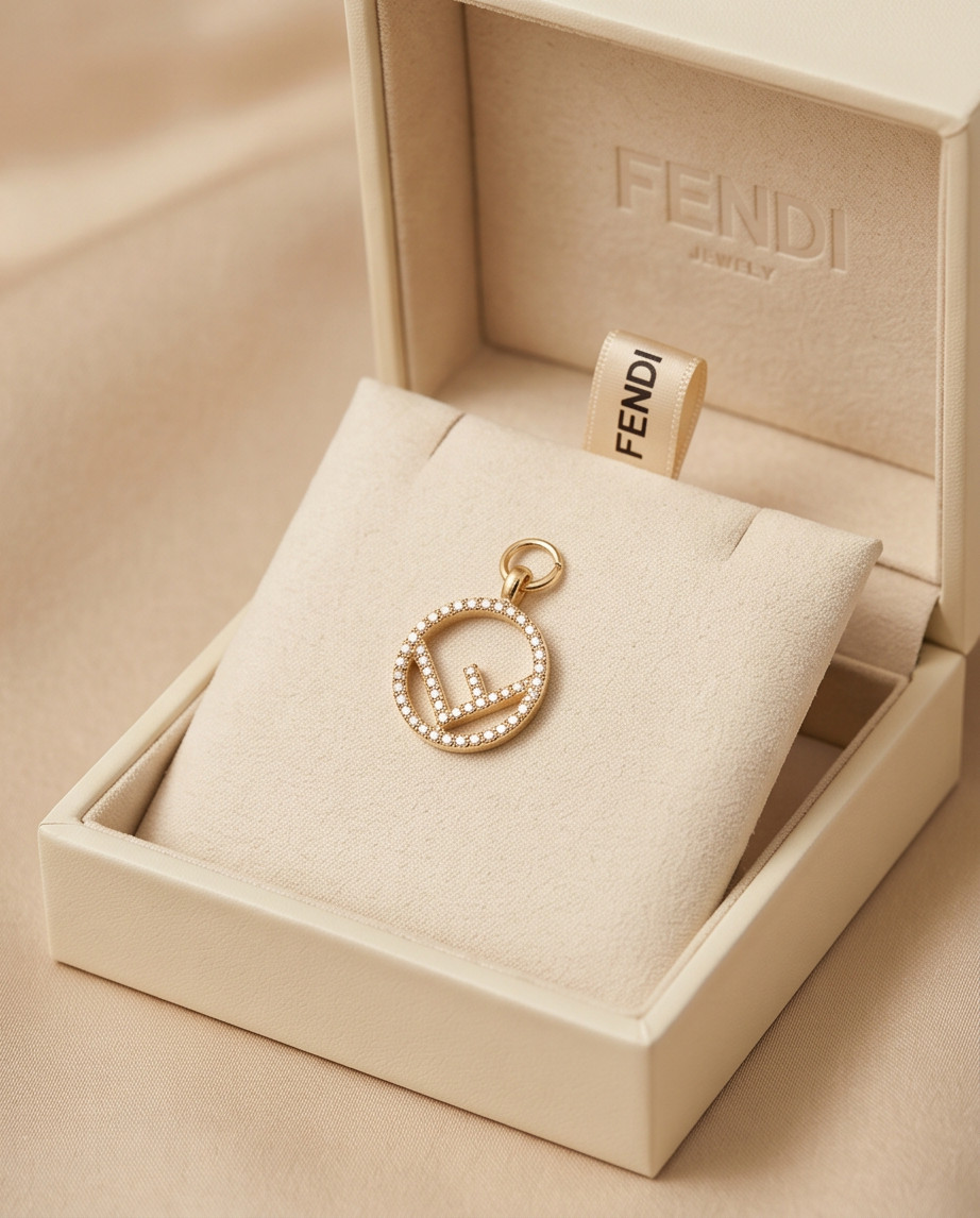 Fendi Pendant Zipper Pull silver 0.8 nch stamped