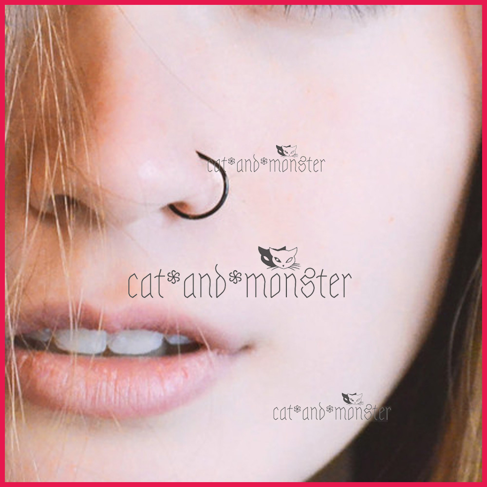 Solid Sterling Silver Nose Lip Ear Ring Sleeper Twist Bend Hoop Earring Piercing